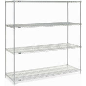 Nexel Wire Shelving, Poly-Z-Brite, 72"W X 24"D X 74"H