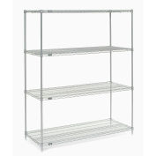 Nexel Wire Shelving, Poly-Z-Brite, 42"W X 18"D X 86"H