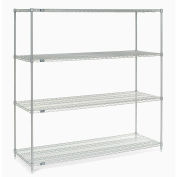 Nexel Wire Shelving, Poly-Z-Brite, 54"W X 18"D X 86"H