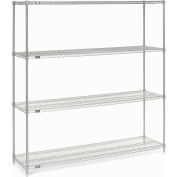 Nexel Wire Shelving, Poly-Z-Brite, 72"W X 18"D X 86"H