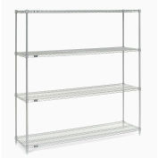 Nexel Wire Shelving, Poly-Z-Brite, 72"W x 21"D x 86"H