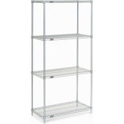 Nexel Wire Shelving, Poly-Z-Brite, 42"W X 24"D X 86"H