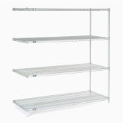 Nexel Wire Shelving Add-On, Poly-Z-Brite, 42"W X 18"D X 63"H