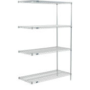 Nexel Wire Shelving Add-On, Poly-Z-Brite, 48"W X 18"D X 63"H