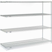 Nexel Wire Shelving Add-On, Poly-Z-Brite, 54"W X 18"D X 63"H