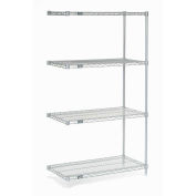 Nexel Wire Shelving Add-On, Poly-Z-Brite, 42"W X 24"D X 63"H