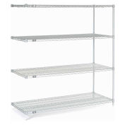 Nexel Wire Shelving Add-On, Poly-Z-Brite, 54"W X 24"D X 63"H
