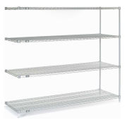 Nexel Wire Shelving Add-On, Poly-Z-Brite, 72"W X 24"D X 63"H