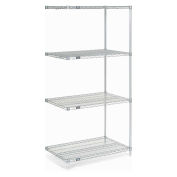 Nexel Wire Shelving Add-On, Poly-Z-Brite, 24"W X 18"D X 74"H