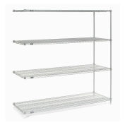 Nexel Wire Shelving Add-On, Poly-Z-Brite, 60"W x 21"D x 74"H