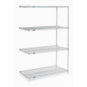 Nexel Wire Shelving Add-On, Poly-Z-Brite, 48"W X 24"D X 74"H