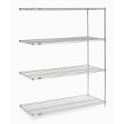 Nexel Wire Shelving Add-On, Poly-Z-Brite, 60"W X 24"D X 74"H