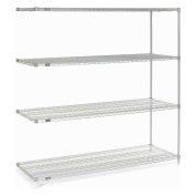 Nexel Wire Shelving Add-On, Poly-Z-Brite, 72"W X 24"D X 74"H