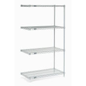 Nexel Stainless Steel Wire Shelving Add-On, 36"W x 18"D x 63"H