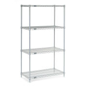 Nexel Stainless Steel Wire Shelving, 36"W x 24"D x 63"H