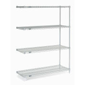 Nexel Stainless Steel Wire Shelving Add-On, 48"W x 18"D x 74"H