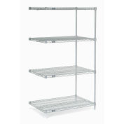 Nexel Stainless Steel Wire Shelving Add-On, 36"W x 24"D x 74"H