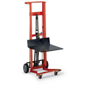 WESCO Platform-Lift Hand Trucks - Hydraulic Peda-Lift - Two 8" Mold-On Rubber Wheels, Two 3-1/2" Fro
