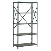 Global Industrial 5 Shelf Open Steel Shelving Unit, 20 Gauge Steel, 36"W x 18"D x 73"H, Gray
