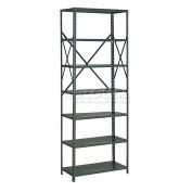 Global Industrial 7 Shelf, 20 Ga Open Steel Shelving Unit, 48"W x 24"D x 97"H, Gray