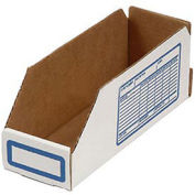 Foldable Corrugated Shelf Bin 10"W x 12"D x 4-1/2"H, White - Pkg Qty 100