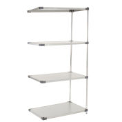 Nexel Stainless Steel Solid Shelving Add-On, 36"W x 24"D x 63"H
