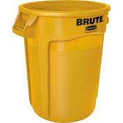 RUBBERMAID BRUTE Round Container - 32-Gallon Capacity - Yellow