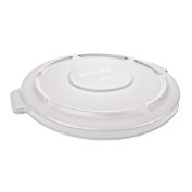 Brute Flat Lid For 44 Gallon Round Trash Container, White