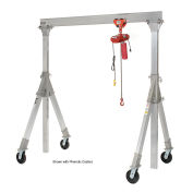 Vestil Aluminum Gantry Crane AHA-15-10-12-PNU Adj. Ht. 1500 Lb, Pneumatic Casters