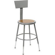 Shop Stool With Manual Height Adjustment Steel, Gray