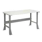Fixed Height Workbench Flared Leg, 72"W x 30"D x 34"H, 1-1/4" ESD Safety Edge, Gray