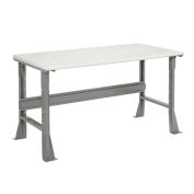 Fixed Height Workbench Flared Leg, 72"W x 36"D x 34"H, 1-1/4" ESD Safety Edge, Gray