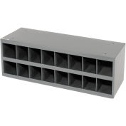 Durham Steel Storage Parts Bin Cabinet, Open Front, 33-3/4x11-1/2x11-1/2, 16 Compartments