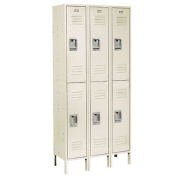 Double Tier Locker, 12x15x36, 6 Door Unassembled, Tan