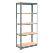 Boltless Heavy Duty Shelving 36"W x 12"D x 84"H, 5 Shelves, Wood Deck