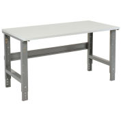 Adjustable Height Workbench C-Channel Leg, 60"W x 30"D, 1-1/4" ESD Square Edge, Gray