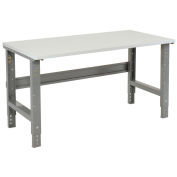 Adjustable Height Workbench C-Channel Leg, 72"W x 30"D, 1-1/4" ESD Square Edge, Gray