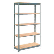 Boltless Heavy Duty Shelving 48"W x 24"D x 60"H, 5 Shelves, Wood Deck