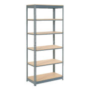 Boltless Heavy Duty Shelving 48"W x 24"D x 60"H, 6 Shelves, Wood Deck