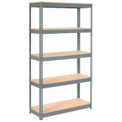 Boltless Extra Heavy Duty Shelving 48"W x 12"D x 60"H, 5 Shelves, Wood Deck