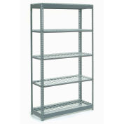 Boltless Heavy Duty Shelving 48"W x 18"D x 60"H, 5 Shelves, Wire Deck