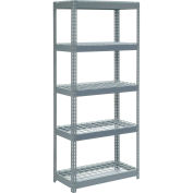 Boltless Extra Heavy Duty Shelving 36"W x 24"D x 60"H, 5 Shelves, Wire Deck