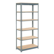 Boltless Heavy Duty Shelving 48"W x 18"D x 84"H, 6 Shelves, Wood Deck