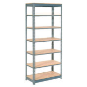 Boltless Heavy Duty Shelving 36"W x 24"D x 84"H, 7 Shelves, Wood Deck