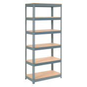 Boltless Extra Heavy Duty Shelving 36"W x 24"D x 84"H, 6 Shelves, Wood Deck