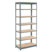 Boltless Heavy Duty Shelving 48"W x 18"D x 96"H, 7 Shelves, Wood Deck