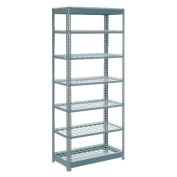 Boltless Heavy Duty Shelving 36"W x 24"D x 96"H, 7 Shelves, Wire Deck