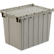 Distribution Container With Hinged Lid, 21-7/8x15-1/4x17-1/4, Gray