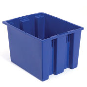 QUANTUM Stack and Nest Tote Box - 19-1/2x15-1/2x13" - Blue - Pkg Qty 6