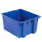 Stack And Nest Shipping Container No Lid, 23-1/2x19-1/2x13, Blue - Pkg Qty 3